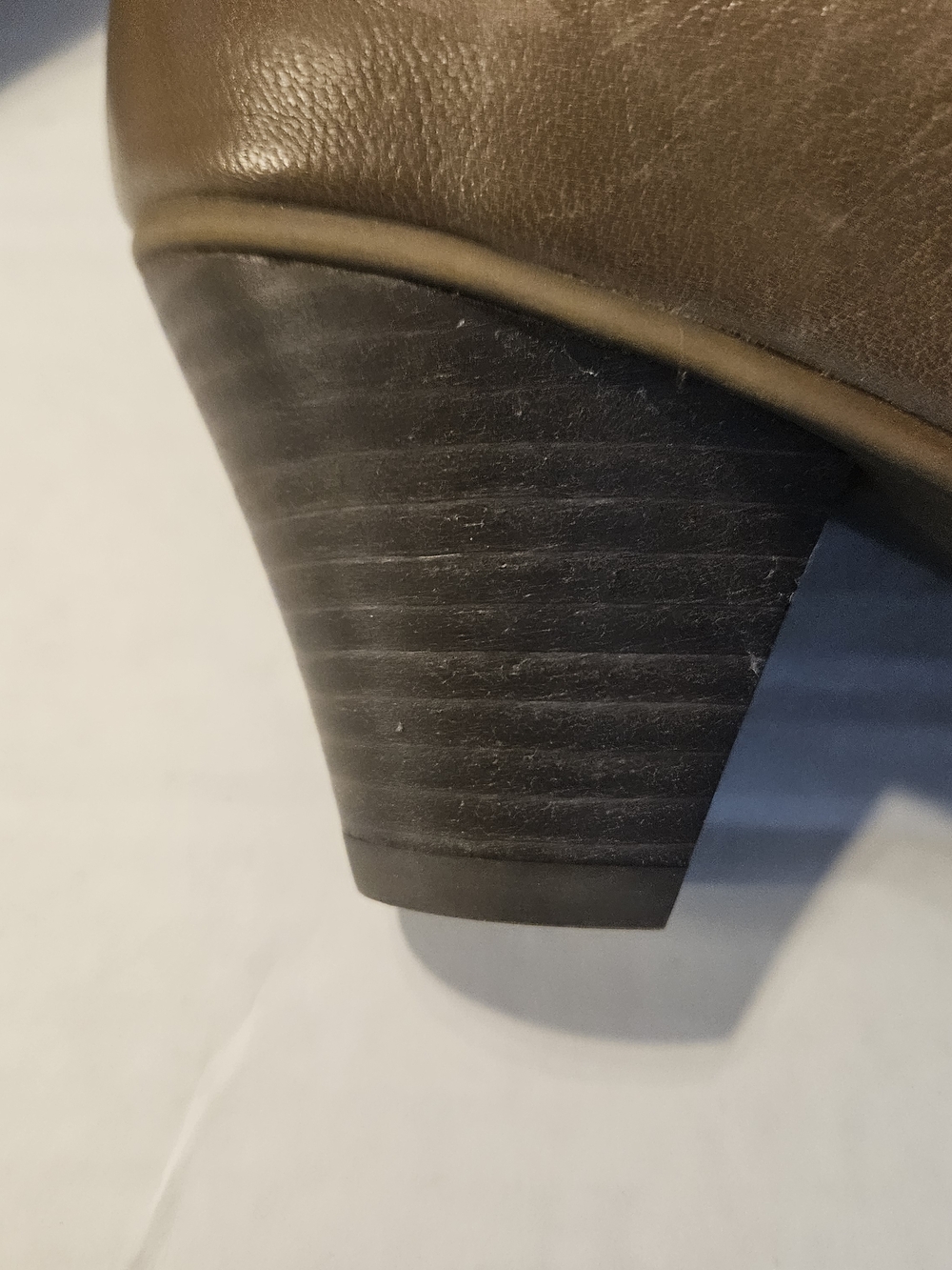 Pure Sole Women’s Brown Ruched Leather Ankle Heels - Picture 6 of 10